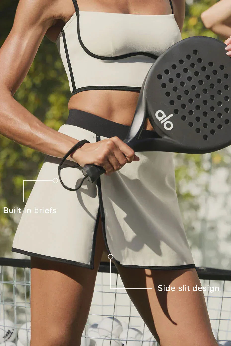 Airbrush gestroomlijnde rok - ivoor/zwart