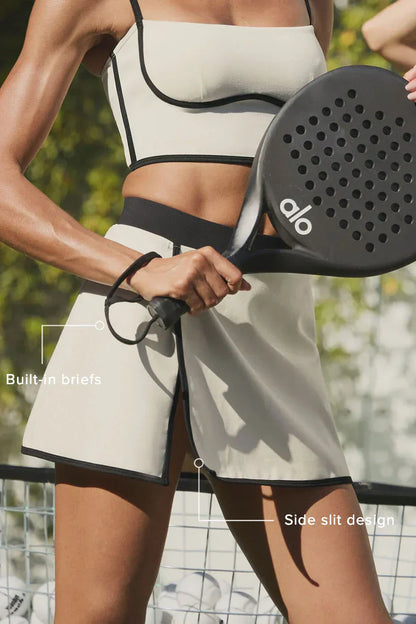 Airbrush gestroomlijnde rok - ivoor/zwart