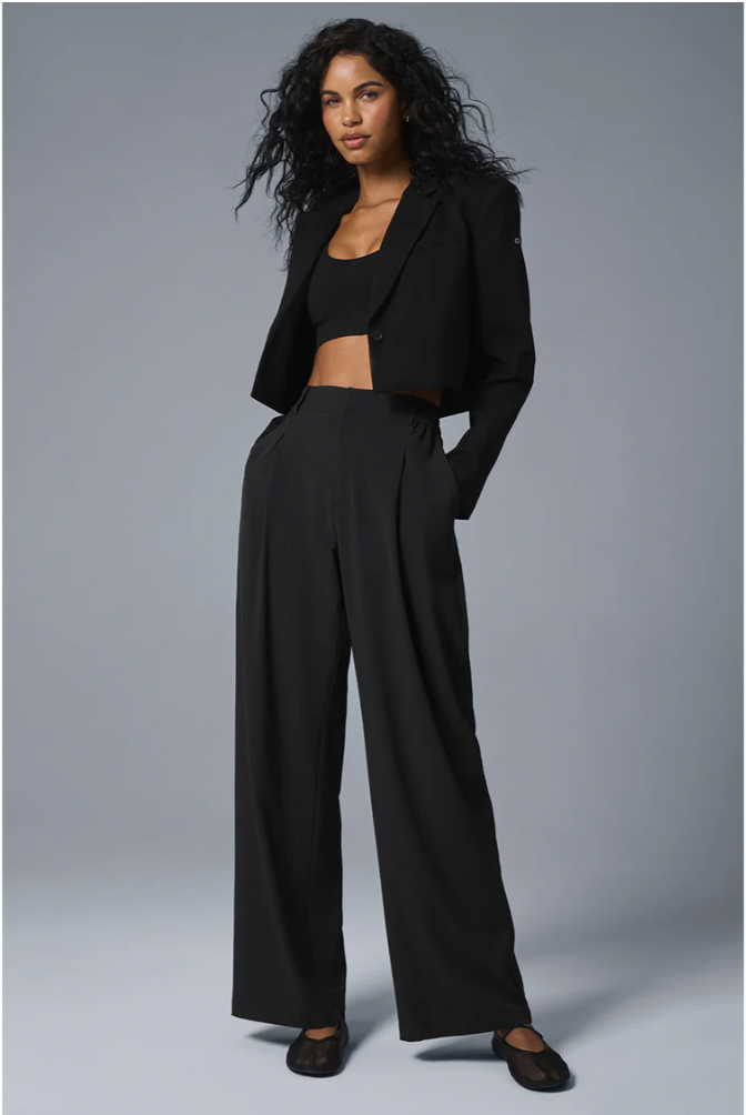 Cropped First-Class Blazer & High-Waist Pursuit Trouser (Long) Set