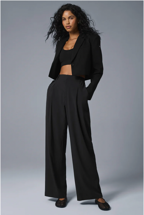 Cropped First-Class Blazer & High-Waist Pursuit Trouser (Long) Set