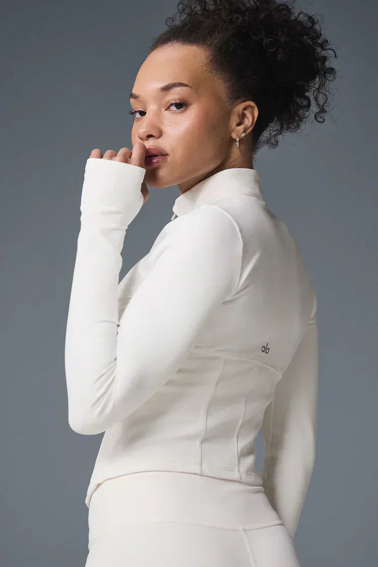 Airbrush Corset Full Zip Jacket - Ivoor